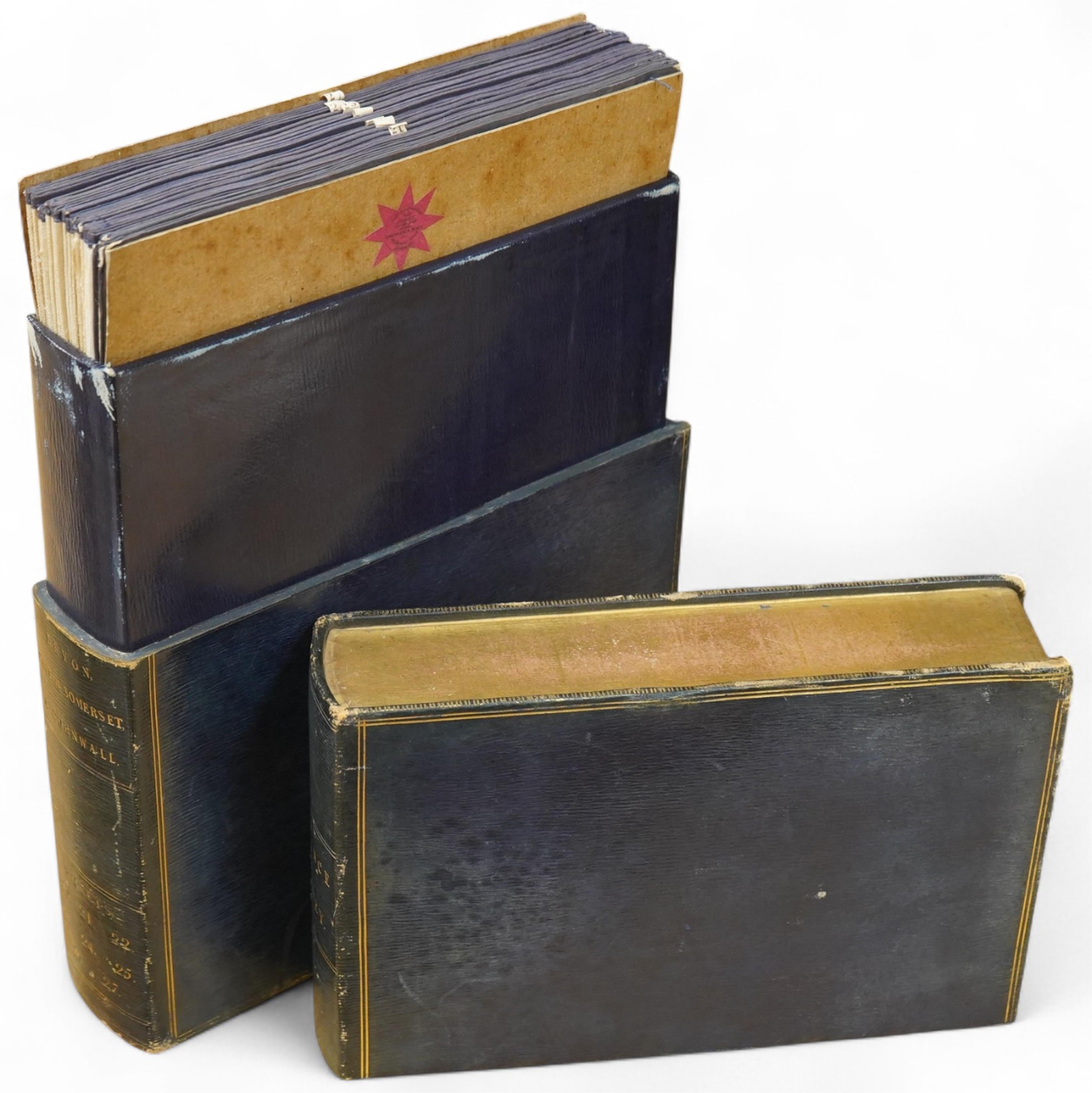 Ordnance Survey maps of Devon, including part of Somerset and Cornwall, comprising of a set of eight engraved maps mounted on linen and edged with blue cotton, including sheet no.s; 20, 21, 22, 23, 24, 25, 26, and 27, pu